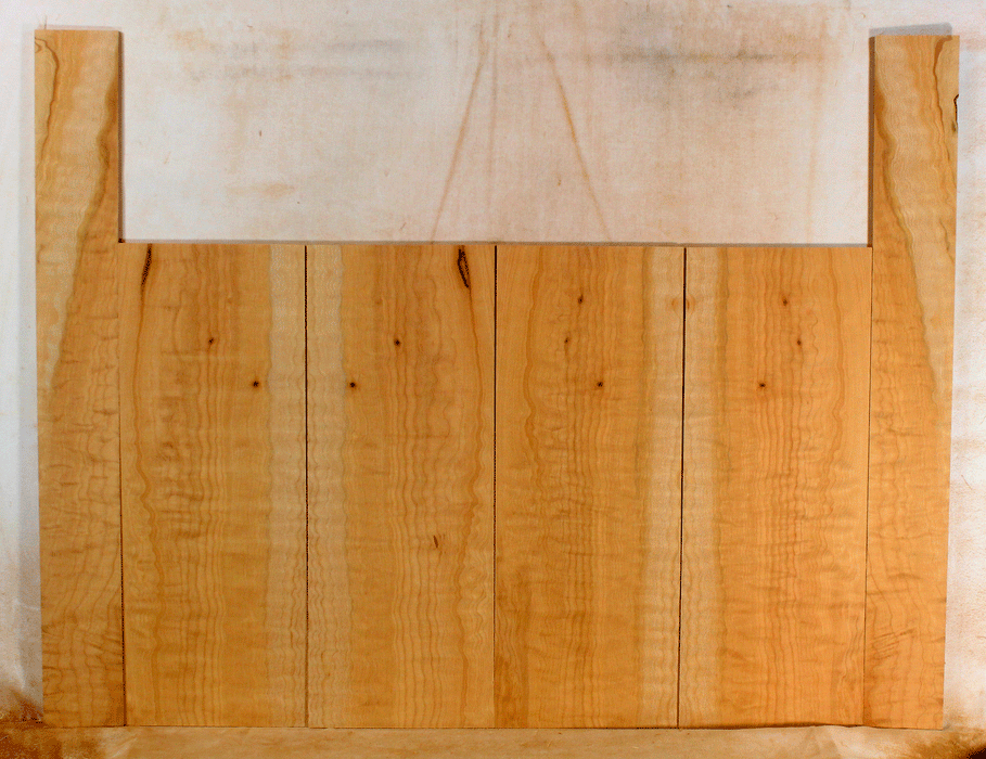 Maple Ukulele Top, Back, and Sides Set, Baritone Size, Quilted Figure (LF22)