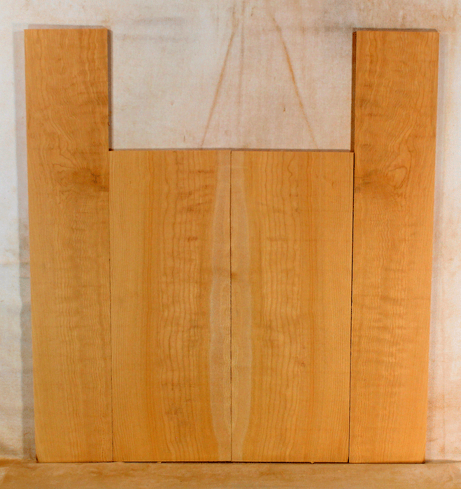 Maple Ukulele Back and Sides Set, Baritone Size, Fiddle Back Figure (LF55)