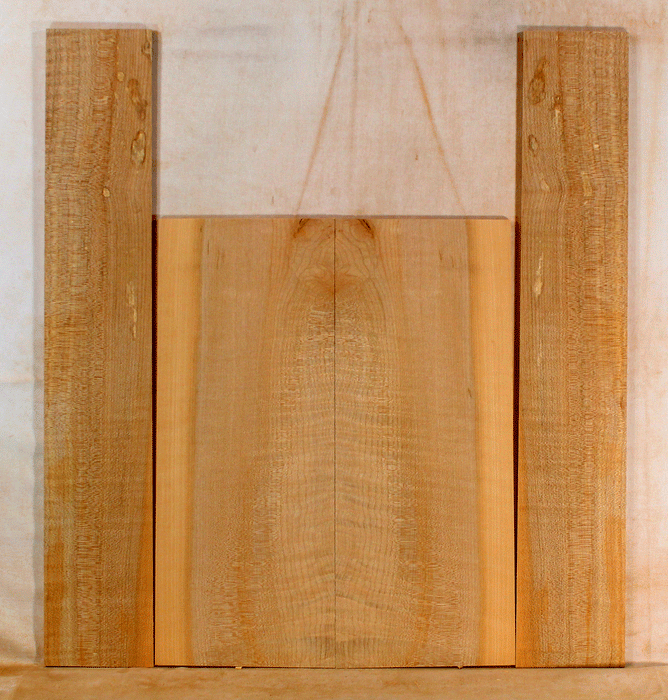 Maple Ukulele Back and Sides Set, Baritone Size, Fiddle Back Figure (LF57)