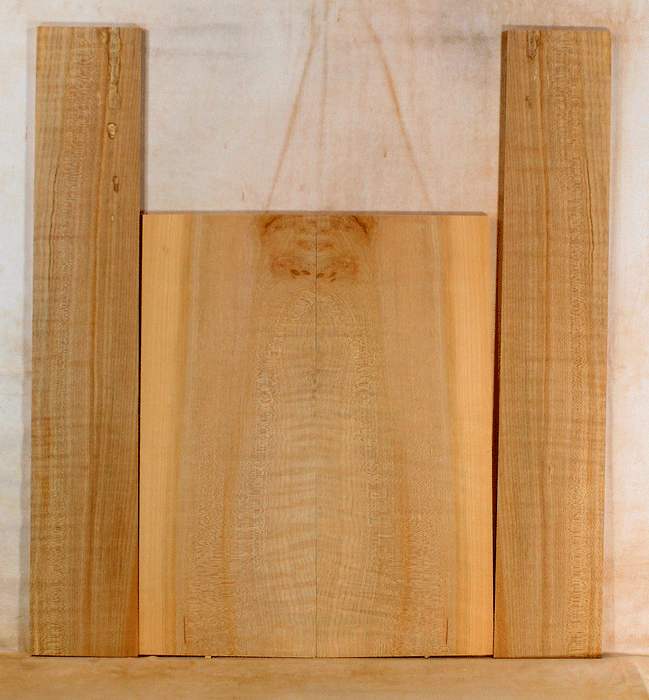 Maple Ukulele Back and Sides Set, Baritone Size, Fiddle Back Figure (LF58)