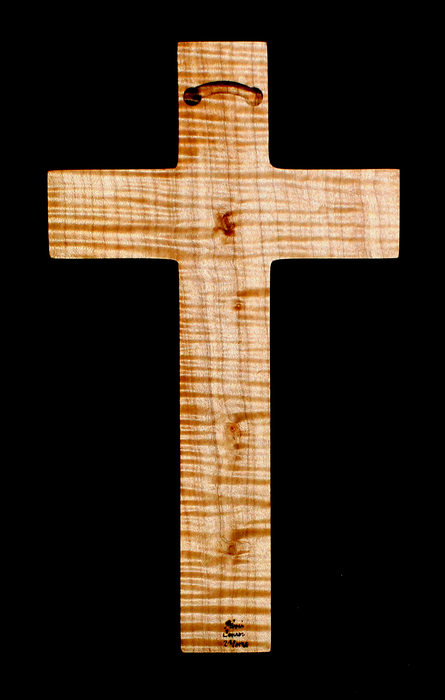 Big Leaf Maple Cross with Carved Grapes (AB14)
